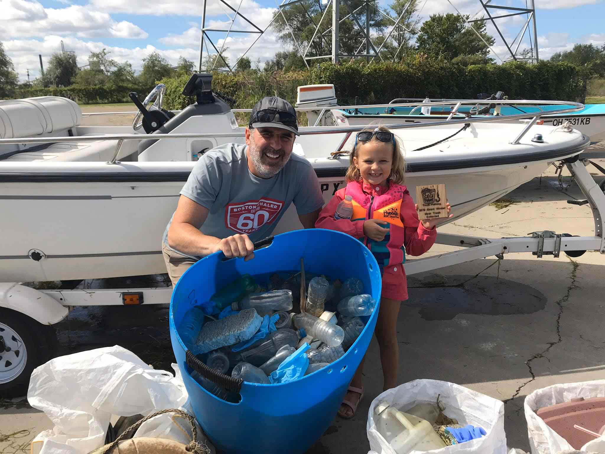 Trash Fishing Boston Whaler